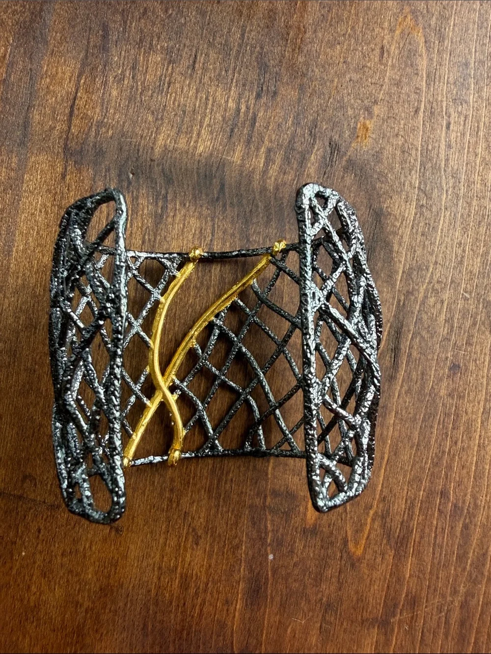 Vintage Alexis Bittar Pave-Accented Woven Cuff